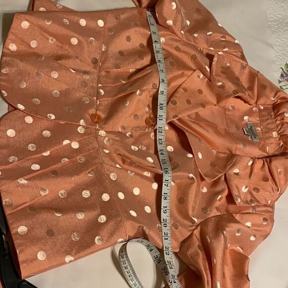 Isabella size 14 W womens two piece suit peach/orange color & polkadot top - Picture 11 of 16